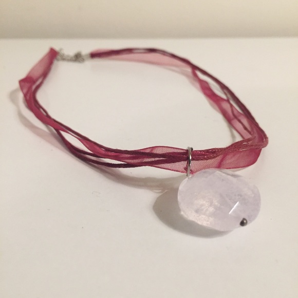 Ribbon and Stone Modern Necklace - Picture 6 of 6